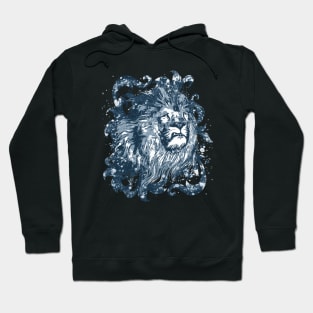 Blue cool Lion King, animali africani, hipster, look anni '80 Hoodie